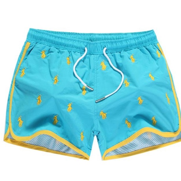Polo Ralph Lauren Horse Allover Swimshorts light blue - Picture 1 of 6